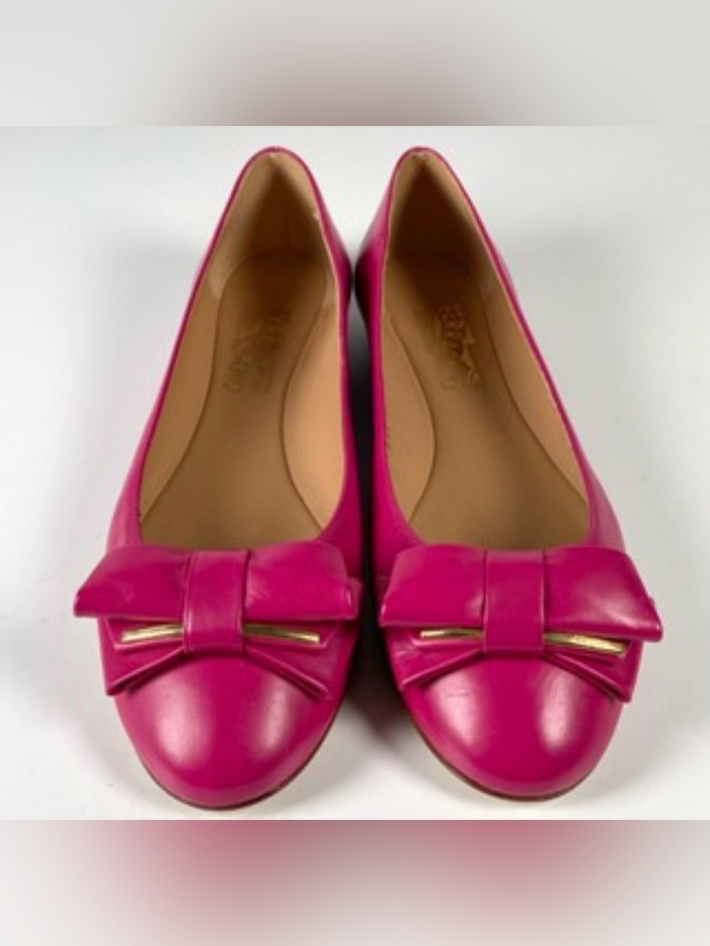 Salvatore Ferragamo Hot Pink Bow Ballet Flats
